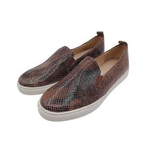 Isaac Mizrahi Slip On Sneakers Womens 5.5 Brown Ashley Snakeskin Brown NEW